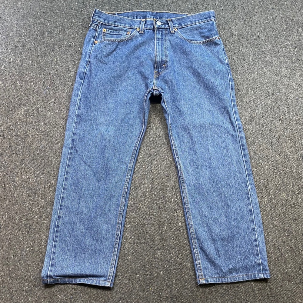 Levi Jeans Sz 34 Mens Blue Skater Grunge Straight Leg Denim
